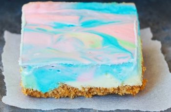 Rainbow Cheesecake Bars Perfect For Easter